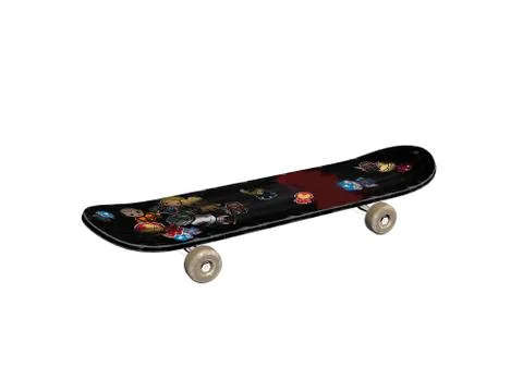 3d render skateboard on white background Stock Illustration