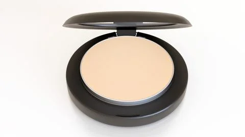 3D render of a sleek compact powder with a built-in HD mirror. Stock Illustration