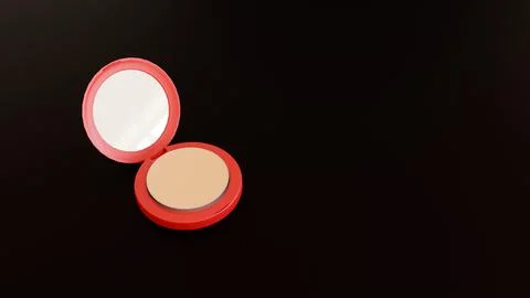 3D render of a sleek compact powder with a built-in HD mirror. Stock Illustration