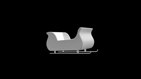 3D Render of a Sleek Silver Sleigh with a Modern and Minimal Design on Blac.. Stock Footage 341921414