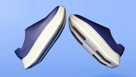 3D render of slip-on sneakers isolated in the background. Illustrazione stock