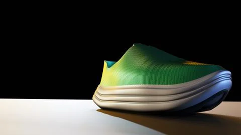3D render of slip-on sneakers isolated in the background. Illustrazione stock