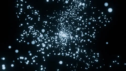3d Render of small blue particles appearing Stock Footage 329347384