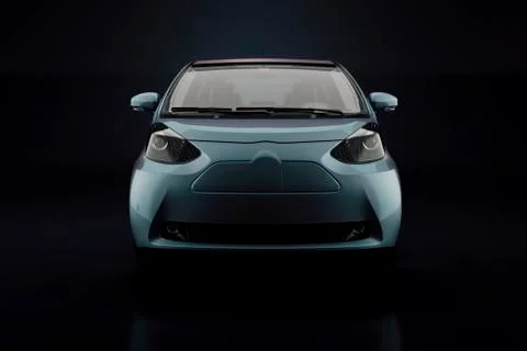 3d render of small city electric car Stock Illustration