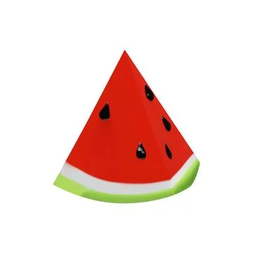 3D render small part of watermelon Stock Illustration