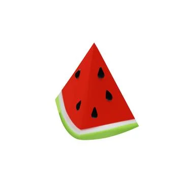 3D render of small slice watermelon Stock Illustration