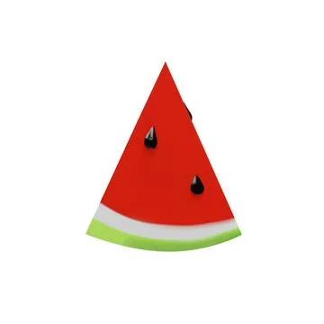 3D render of small slice watermelon front view Stock Illustration