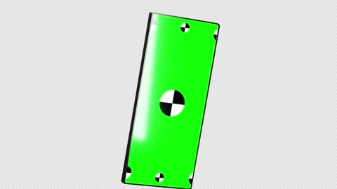 3d render of smartphone fold with green screen for tracking - phone fold Stock Footage 331282586