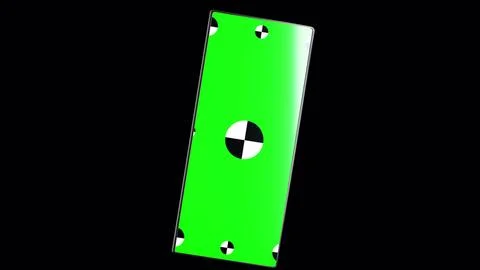 3d render of smartphone fold with green screen and marks for tracking - pho.. Stock Illustration