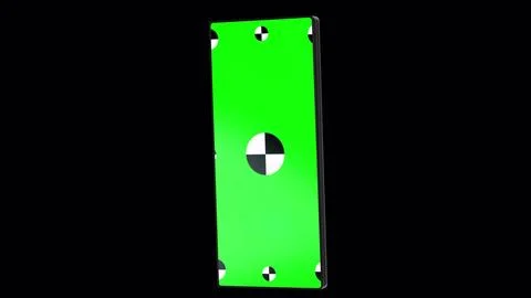 3d render of smartphone fold with green screen and marks for tracking - pho.. Stock Illustration