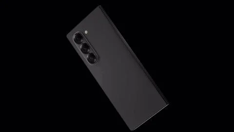 3d render of smartphone fold with green screen and marks for tracking - pho.. Stock Illustration