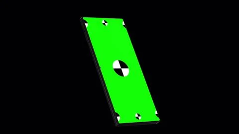 3d render of smartphone fold with green screen and marks for tracking - pho.. Stock Illustration