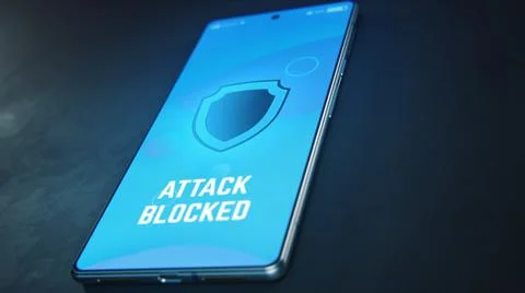 3D Render of smartphone with modern antivirus software Ilustração Stock