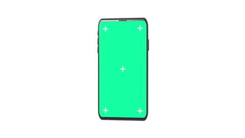 3D Render Smartphone with Motion Tracking and Green Screen on White BG. Loop. Stock Footage 134445717