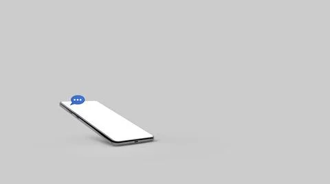 3d render of a smartphone from which messages and likes are sent. Stock-Illustration