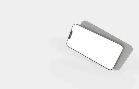 3D render of a smartphone on a white background with copyspace 스톡 일러스트