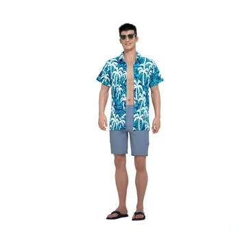 3D Render : smiling guy with summer styles outfit Illustrazione stock
