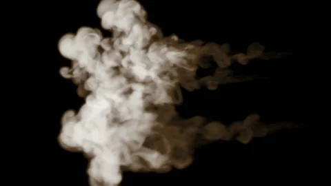 3d render of smoke simulation isolated on a black background for visual effects Stock Footage 95980977