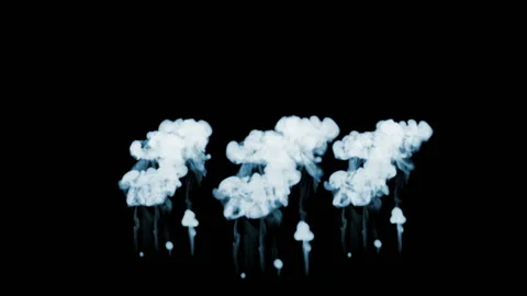 3d render of smoke in slow motion isolated on black background with backlit and Stock Footage 89944642