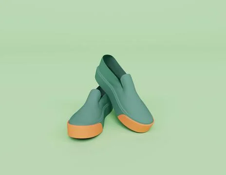 3d render of sneaker shoe isolated on Pastel background, 3d background minima Illustrazione stock