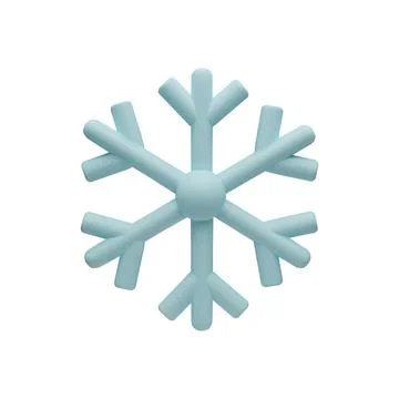 3D render snowflake in clay style Stock Illustration
