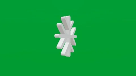 3D render of snowflake icon on chroma key green screen background Stock Footage 335459284