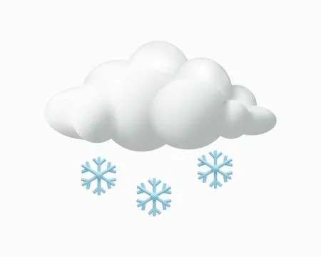 3D render snowy weather forecast icon Stock Illustration