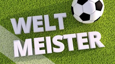 3d render of a soccer ball on grass weltmeister Stock Illustration