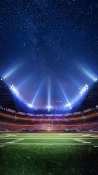 3D render of soccer empty stadium, open air arena with blurred tribune with fans イラスト素材