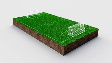 3d render of soccer stadium field on isolated white background Stock Illustration