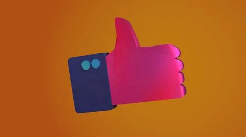 3D Render, Social media thumb up icon Stock Illustration