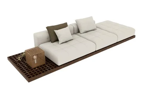 3D Render sofa on white background Stock Illustration