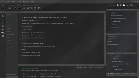 3D render of software interface used for writing programming language code Stock Footage 280123477