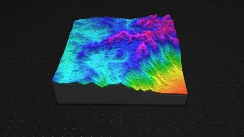 3d render of a soil slice, mountains isolated on dark background. イラスト素材