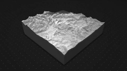 3d render of a soil slice, mountains isolated on dark background. Stock Illustration