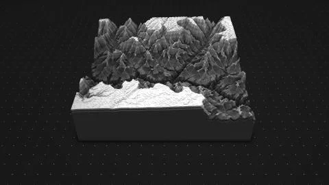 3d render of a soil slice, mountains isolated on dark background. イラスト素材
