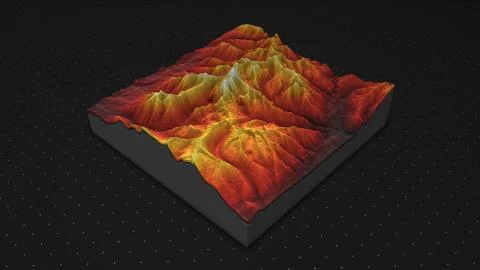 3d render of a soil slice, mountains isolated on dark background. イラスト素材