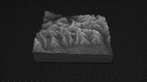 3d render of a soil slice, mountains isolated on dark background. Stock Illustration