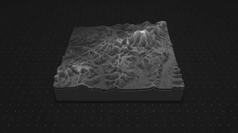 3d render of a soil slice, mountains isolated on dark background. Stock Illustration