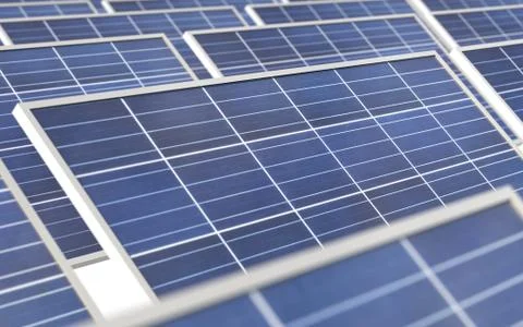 3D render of solar panel modules Stock Illustration