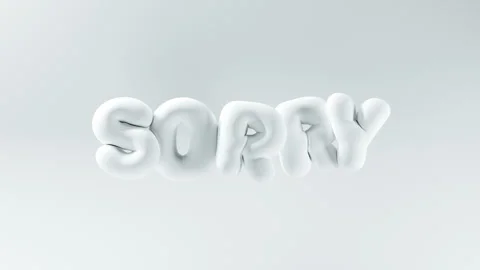 3D render of SORRY text in the form of inflated balloons hanging in the air Stock Footage 262743785