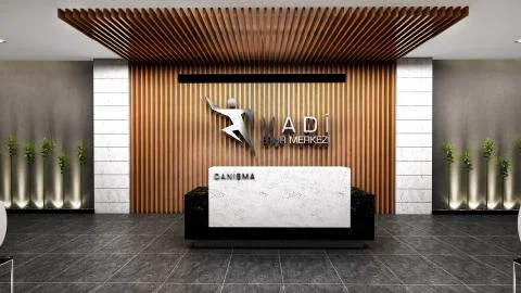 3D Render of Spa Information Desk Stock Illustration