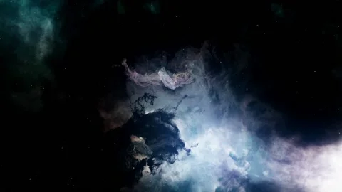 3D render, space filled with bright stars, clouds &amp; nebula, Vidéo 220231736