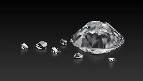 3d render, Sparkling diamond broken Illustrazione stock