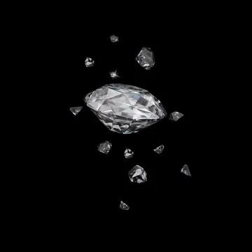 3d render, Sparkling diamond broken Illustrazione stock