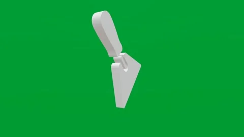 3D render of spatula plasterer icon on chroma key green screen background Stock Footage 335459515