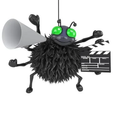 3d render of a spider making a movie Stockillustratie