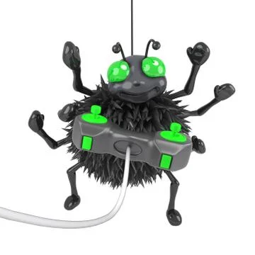 3d render of a spider playing a videogame Stockillustratie