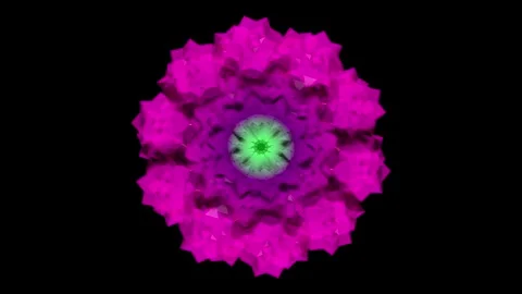 3d render spin animation of symmetrical multicolor octa shape with struts Stock Footage 302988725