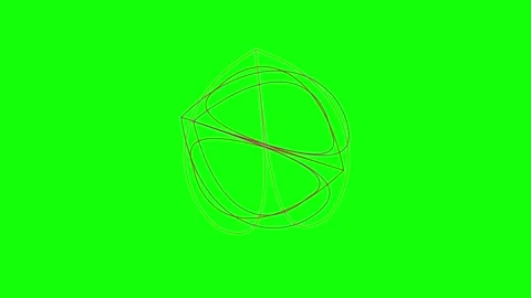 3D render of spinning abstract heart lines on green screen background for 库存影片 336180257